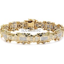 Mens 4.4ct Diamond Bracelet - 14KY