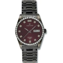 Men's Black Automatic Burgundy Dial