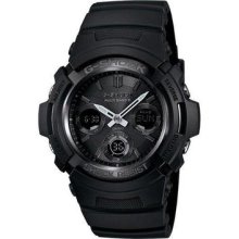Men's Casio G-shock Solar Atomic Classic Awgm100 Black Resin Watch