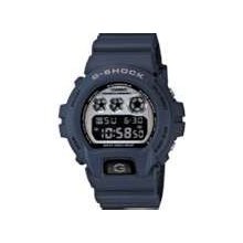 Mens Casio G-shock Vintage Blue Brushed Metal Dial Xl Digital Watch Dw6900hm-2