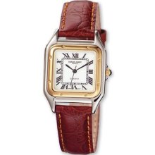 Mens Charles Hubert Leather Band ring White Dial Retro 29mm Watch ...