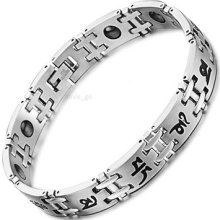 Men's Charm Magnetic Energy Therapy Stainless Bracelet Birthday Wish Gift S003