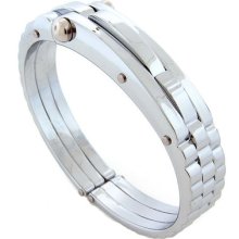 Mens Designer Stainless Steel Bangle Handcuff Heavy Bracelet 89.7 Grams