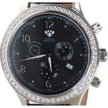 Mens Diamond Aqua Master Watch W-140 Round Cut H Color 2.45ct