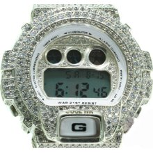 Mens Diamond G-Shock Watch Casio White Gold Illuminator Case 20.00ct