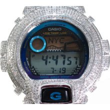 Mens Diamond G-Shock Watch Round Cut Casio Case with GLX6900-1 7.00ct