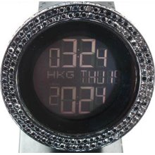 Mens Diamond Gucci Watch Round Cut Black Color YA114207 5.50ct