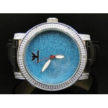 Mens Diamond King Joe Rodeo Jojo Blue Face White Bezel Diamond Hip Hop Watch