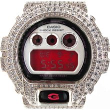 Mens Diamond White Gold G-Shock Case Round Cut H Color Watch 20.00ct
