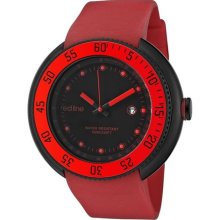 Men's Driver Black Dial Black IP Case Red Silicone ...