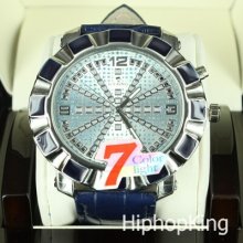 Men's Easy To Read Analog Leather Band Hip Hop Watch Rapper Boy Friend Look