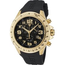 Men's Eograph Chronograph Black Grid Dial Black Rubber ...