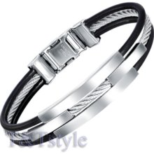 Mens Fashion T&t 316l Stainless Steel Bangle