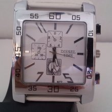 Men's Fashion Watch, Dt9273 Oversized, F/ Leather White