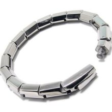Men's Heavy Silver Stainless Steel Bracelet for 8.2