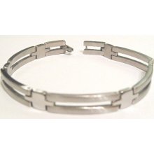 Men's High Polish and Matte Finish Stainless Steel Bracelet SSB10