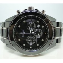 Mens Icetime Techno Com Kc Black Ceramic Diamond Watch