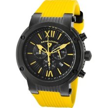 Men's Legato Cirque Black Dial Black IP Case Yellow Silicone ...