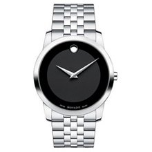 Men's Movado Museum Stainless Steel Watch with Black (Model: 0606504)