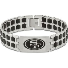 Men's NFL San Francisco 49ers Bracelet in Stainless Steel & Rubber