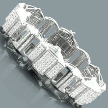 Mens Pave Diamond Bracelet 13.53ct 10K