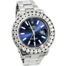 Mens Rolex Datejust Custom Diamond Watch 7.5ct