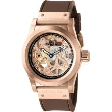 Men's Sea Ghost Rose Gold Tone Stainless Steel Case Rose Gold Skeleton Dial Leat