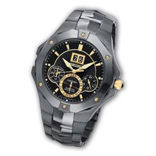 Men's Seiko Coutura Kinetic Perpetual Calendar Black IP Watch (Model: