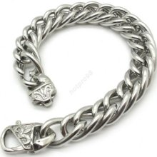 Men's Silver Polishing Twist Classics Bracelet Bangle Chain Stainless Steel