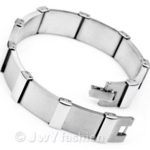Mens Silver Stainless Steel Bracelet Cuff Bangle Vc711