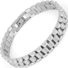 Mens Silver Stainless Steel Bracelet Bangle Charm Chain