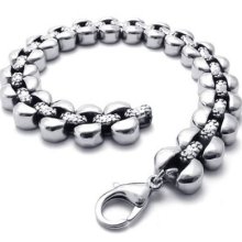Men's Silver Stainless Steel Bracelet Bangle Us120789