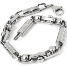 Mens Silver Stainless Steel Bracelet Bangle Link Chain