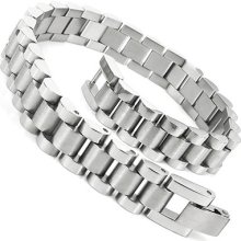 Men's Silver Tone Stainless Steel Bracelet Charm Bangle Cb11049