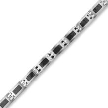 Men's Stainless Steel and Carbon Fiber Link Bracelet bracelets