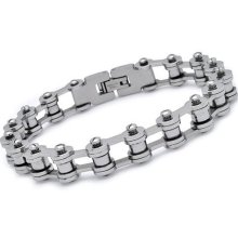 Mens Stainless Steel Biker Link Bracelet, Personalize it.
