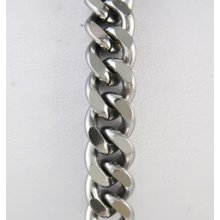 Mens Stainless Steel Diamond Cut Curb Chain Bracelet - 4 Lengths To Choose From
