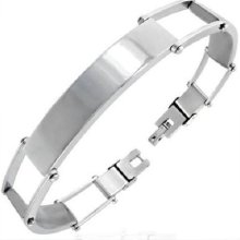 Men's Stainless Steel Id Watch Style Bracelet