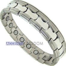 Men's Stainless Steel Magnetic Golf Therapy Bracelet M