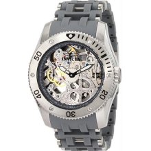 Men's Stainless Steel Sea Spider Mechanical Skeleton Silver Dial