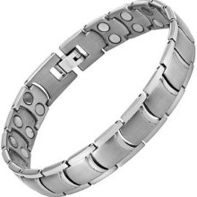 Mens Titanium Extra Strong Double Row 3000g Magnetic Therapy Bracelet