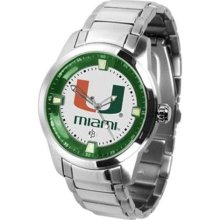 Miami Hurricanes UM NCAA Mens Titan Steel Watch ...