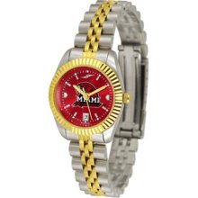 Miami Ohio Redhawks Womens Anochrome Gold Watch