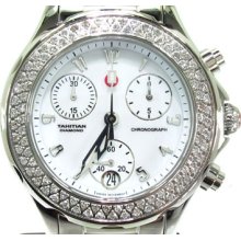 Michele Diamond Watch Round Cut Tahitian Ceramic MWW12C000001 0.47ct