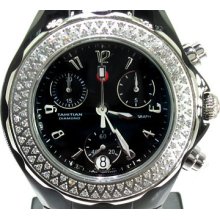 Michele Diamond Watch Round Cut Tahitian Ceramic MWW12A000005 0.47ct