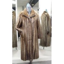 Mint Muskrat Fur Coat Jacket Women Size 10