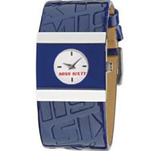 Miss Sixty Ladies Watch Sib003 In Collection Pop, 2 H And S, White Dial And Blue Strap