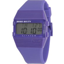 Miss Sixty Ladies Watch Sic002 In Collection Pyramidal With Digital Display And Violet Strap