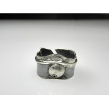 modern jewelry silver ring goth geometrical coctail oxidized ring contemporary jewelry black designer artistic