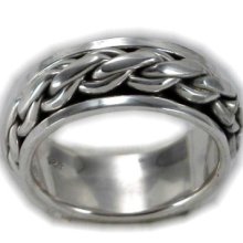 Modern Men's Spin Spinning Ring Sterling Silver 925 Valentines Jewelry Gift